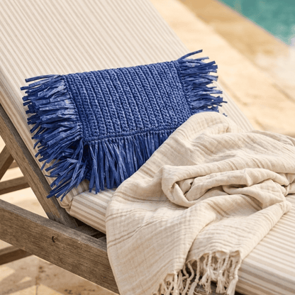 Fringed Raffia Clutch Bag