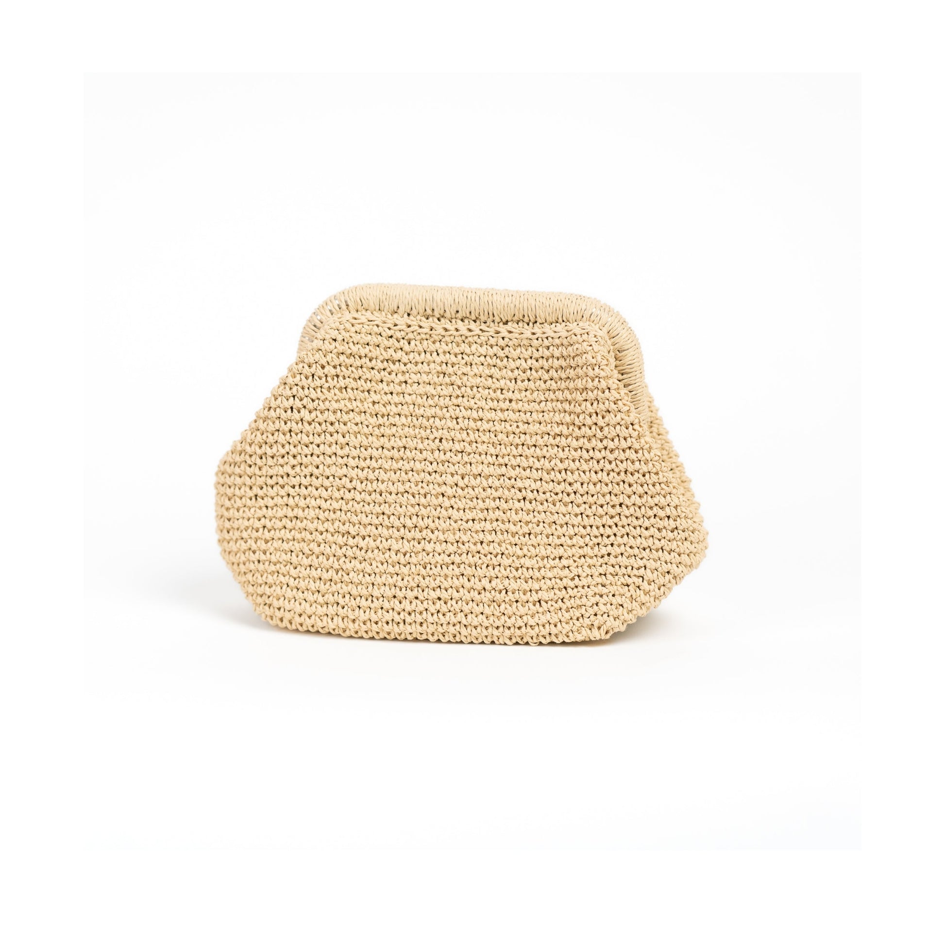 Straw Purse Bag, Beige