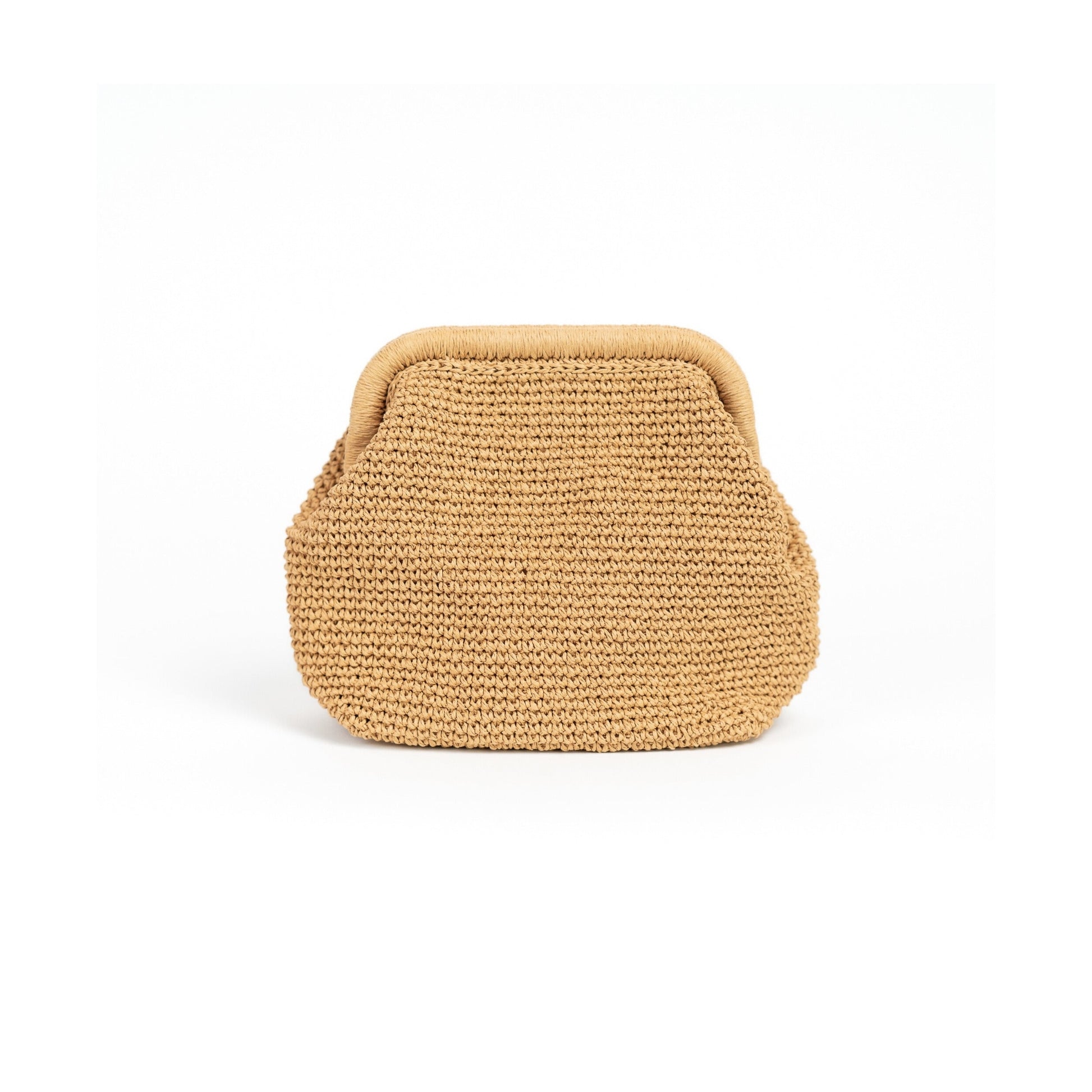 Straw Pouch Bag, Beige