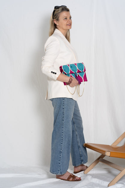 IKAT Clutch Bag, Fuchsia