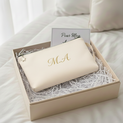 elegant black custom clutch bag