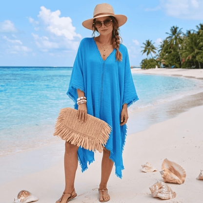 FRINGED RAFFIA BEACH CLUTCH HAND CROCHET_5