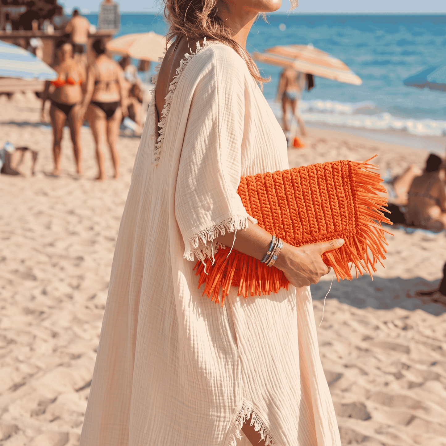 QUALITY MUSLIN BEACH COVER UP KAFTAN DRESS
