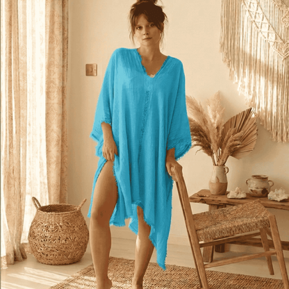 QUALITY MUSLIN BEACH COVER UP KAFTAN DRESS